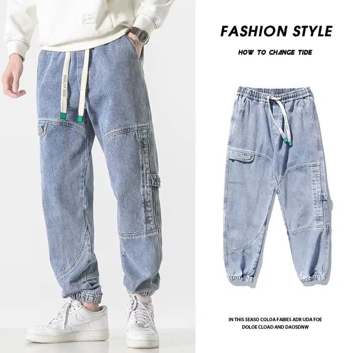 2026 hommes jean pantalon coupe ajustée Joggers Streetwear sarouel