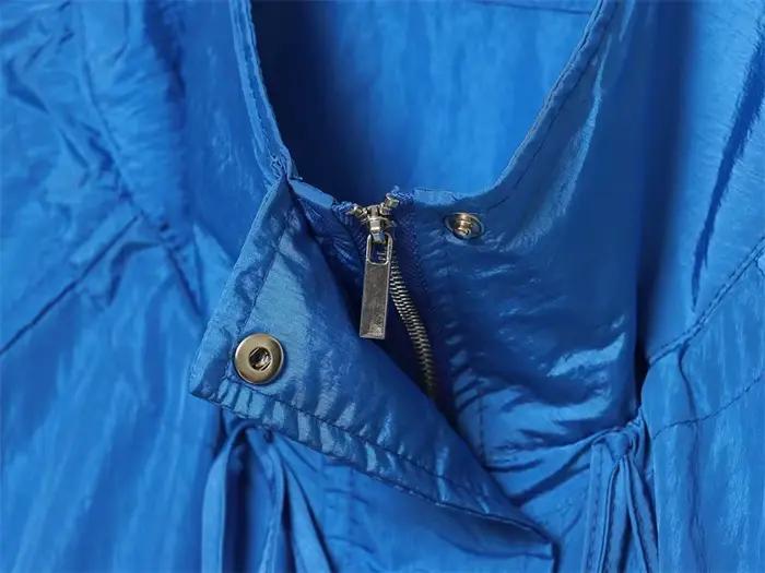 Veste plissée bleue ample pour femmes style décontracté chic et confortable pour les occasions estivales