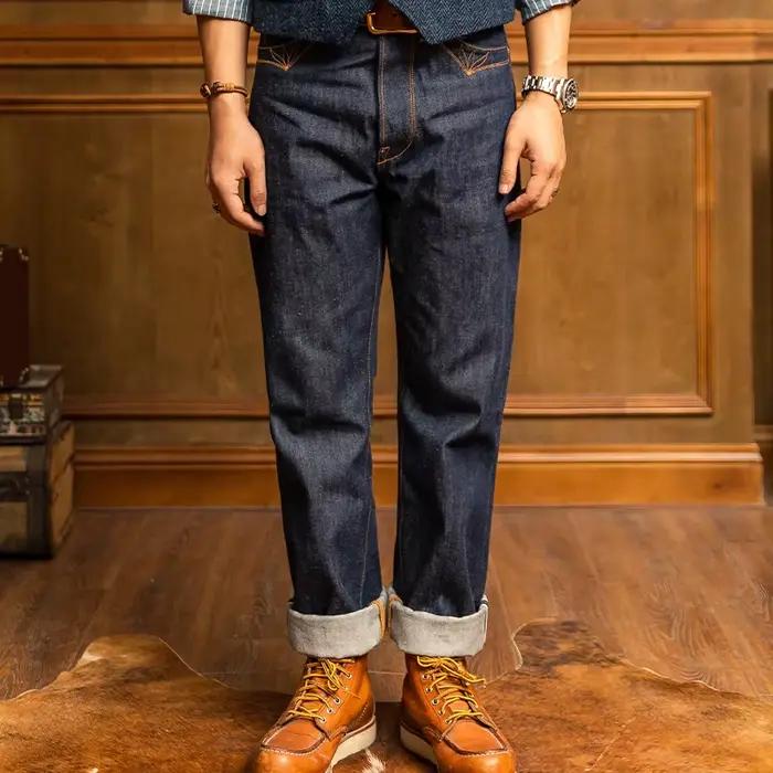 Jean à lisière rouge Tornado 350 avec coutures de poche