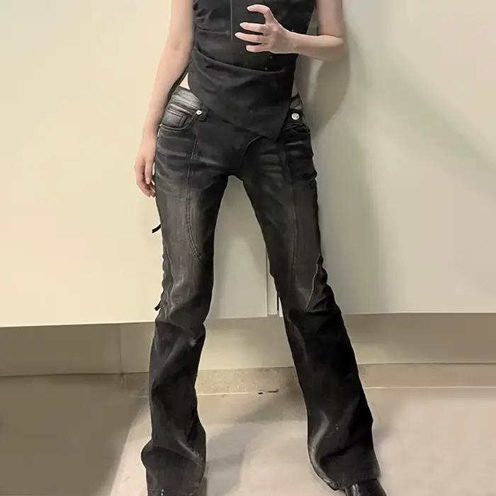 Jean Vintage taille basse en détresse
