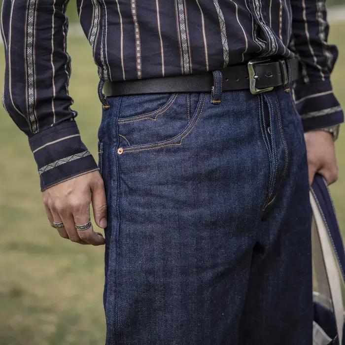 Jean Denim Brut Décontracté Vintage pour Homme