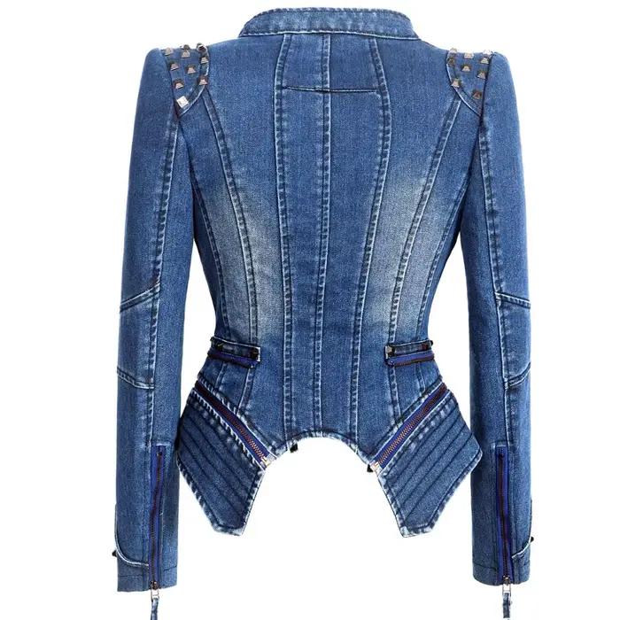 Veste moto SX pour femmes ajustée style punk détails studs matériaux polyester lyocell pour juniors ocassions extérieures intérieures