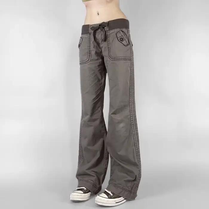 Jean décontracté coupe droite style urbain pour femme