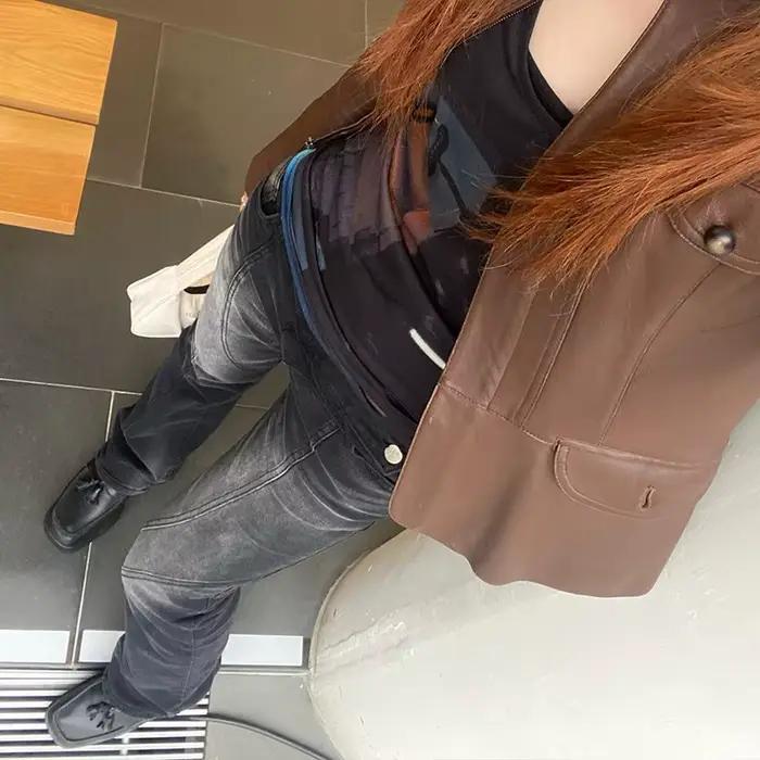 Jean Vintage taille basse en détresse