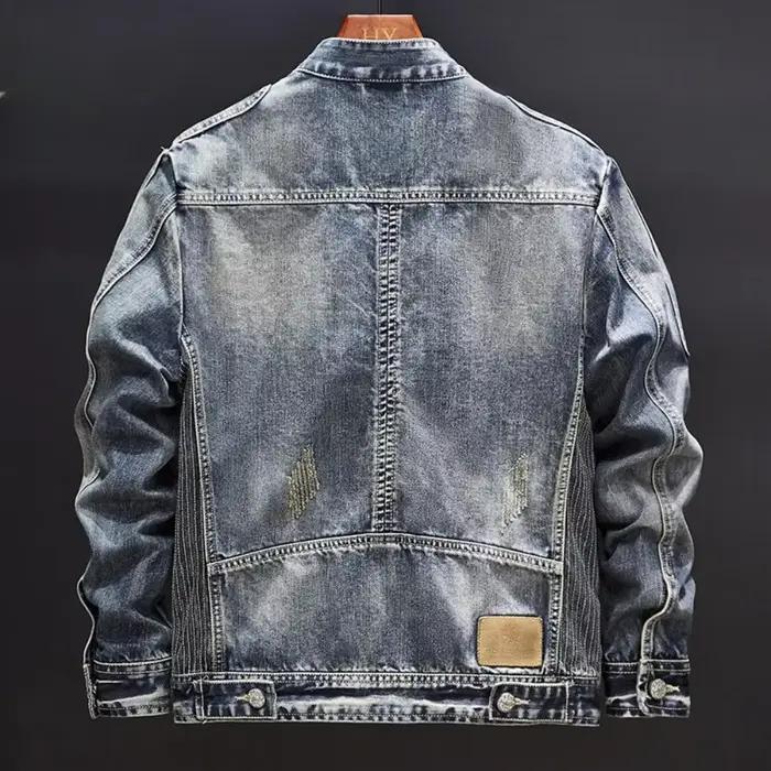 Vestes en jean à fermeture éclair pour hommes