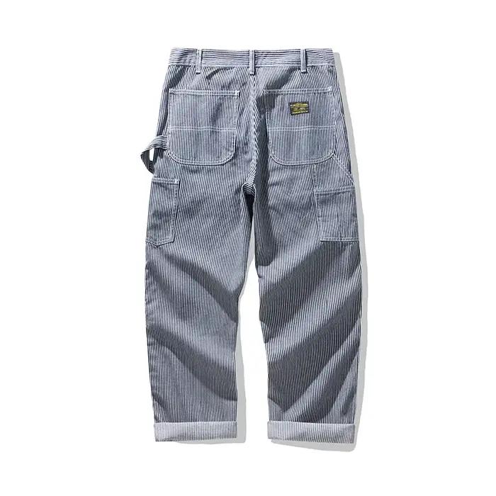 Jeans rayés style cargo pour hommes