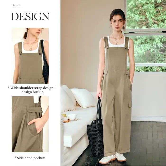 Ensemble OLrain Khaki Décontracté Femme Salopette Bureau Chic Été 2026 Occasions Spéciales