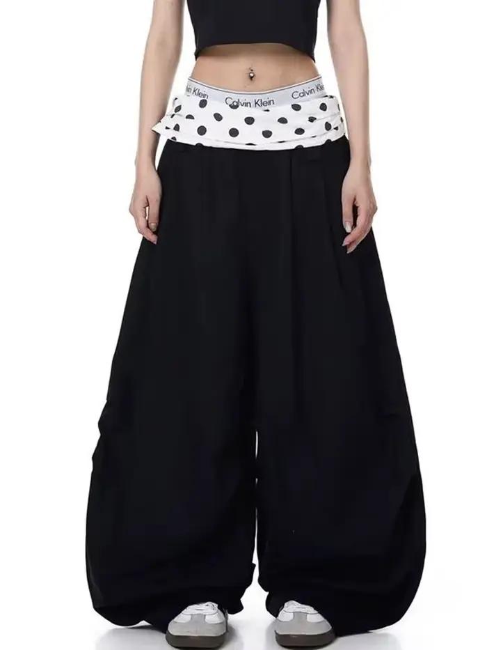 Aoaiiys – pantalon à jambes larges pour femmes