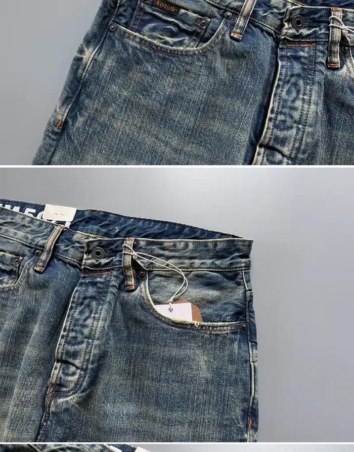 Jean en denim selvedge bleu indigo japonais pour homme