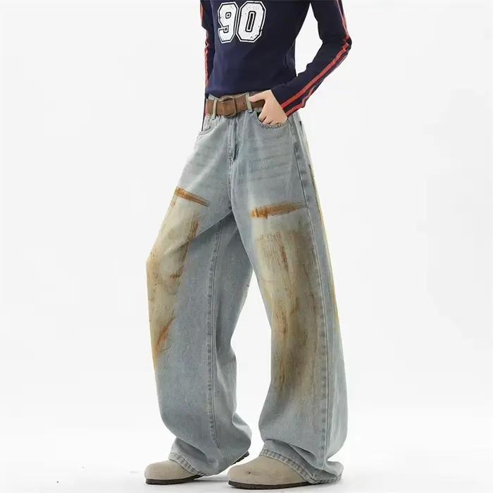 Jean baggy déchiré style streetwear américain pour homme