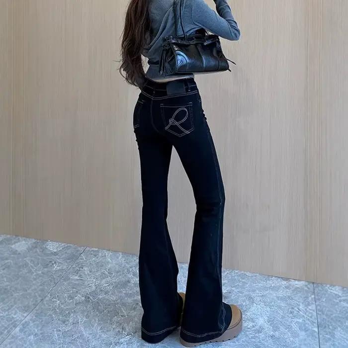 Jean évasé taille haute pour femme