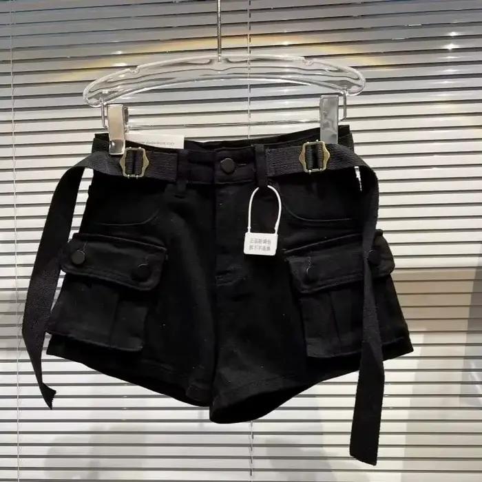 Short Cargo en Denim kaki pour femme Y2K 2025