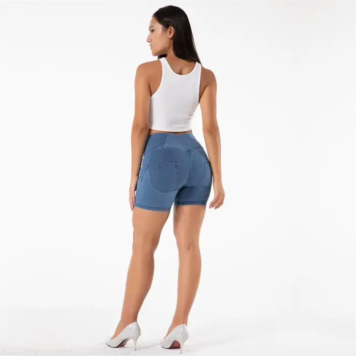Melody-Short en denim pour femme, vintage, court, décontracté, vêtements d'été, pantalon saillant, ajustement mince, fermeture zippée, look high street, disponible en plusieurs tailles et couleurs, idéal pour les femmes de 18 à 35 ans