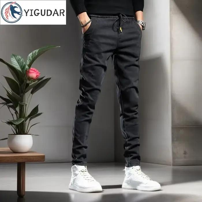 Jean Cargo Noir et Gris pour Homme