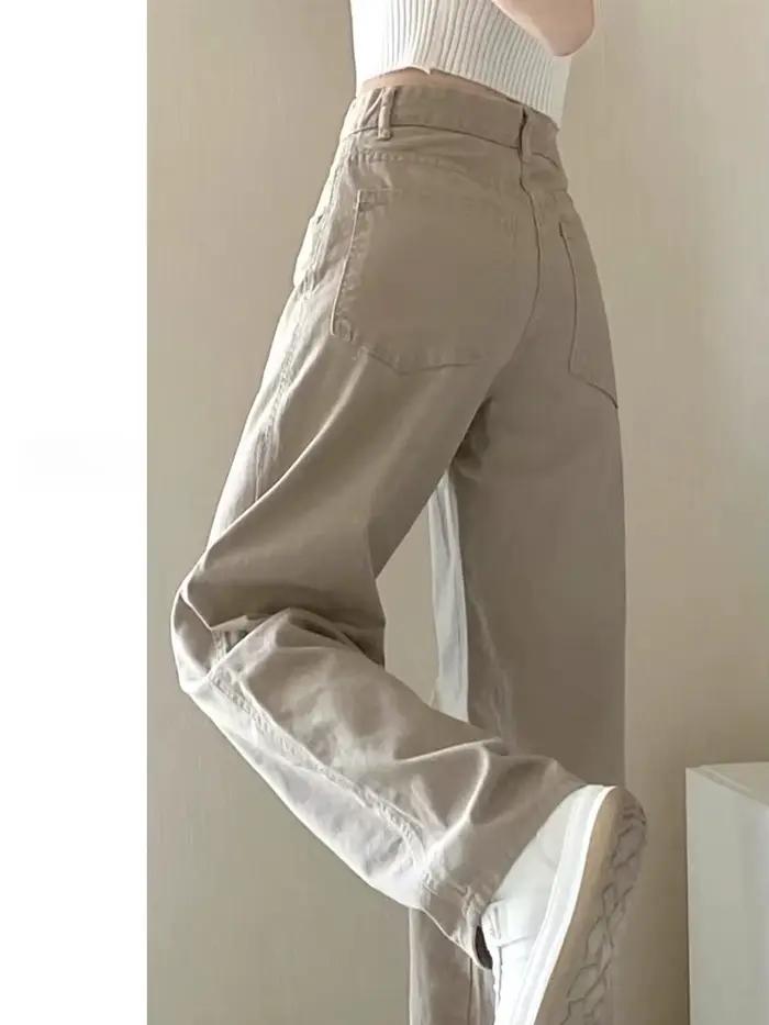 Automne Kaqi blanc jean femmes pantalons à jambes larges maman Femme Y2K