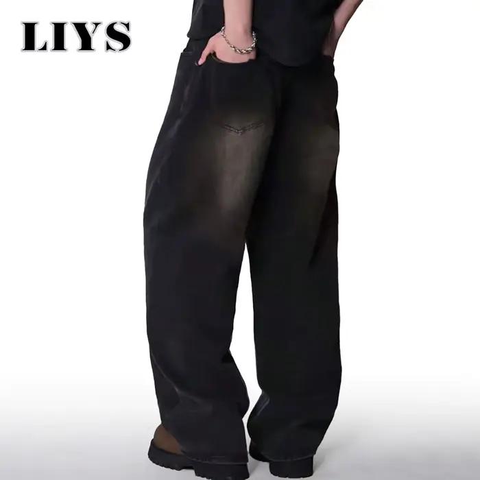 Jean quatre saisons pour hommes Version coréenne étudiant pantalons décontractés haute rue droit ample jambe large