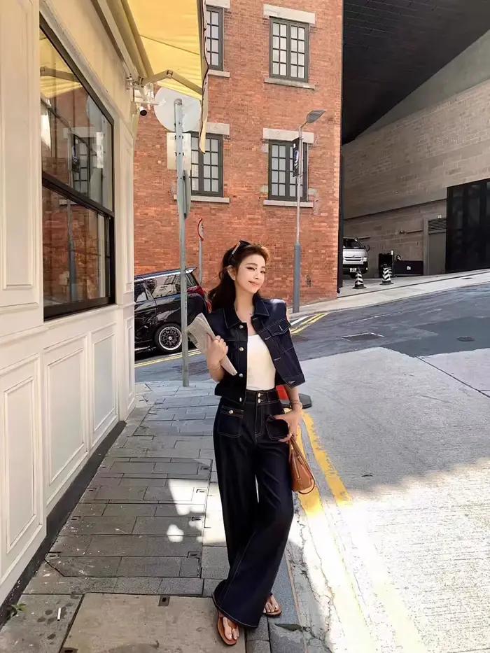 Veste en jean courte pour femme