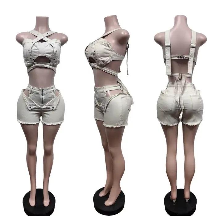 Ensemble court en Jean Sexy pour femmes
