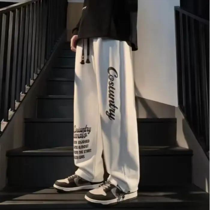 Pantalon pour hommes mode d'été décontracté cordon impression