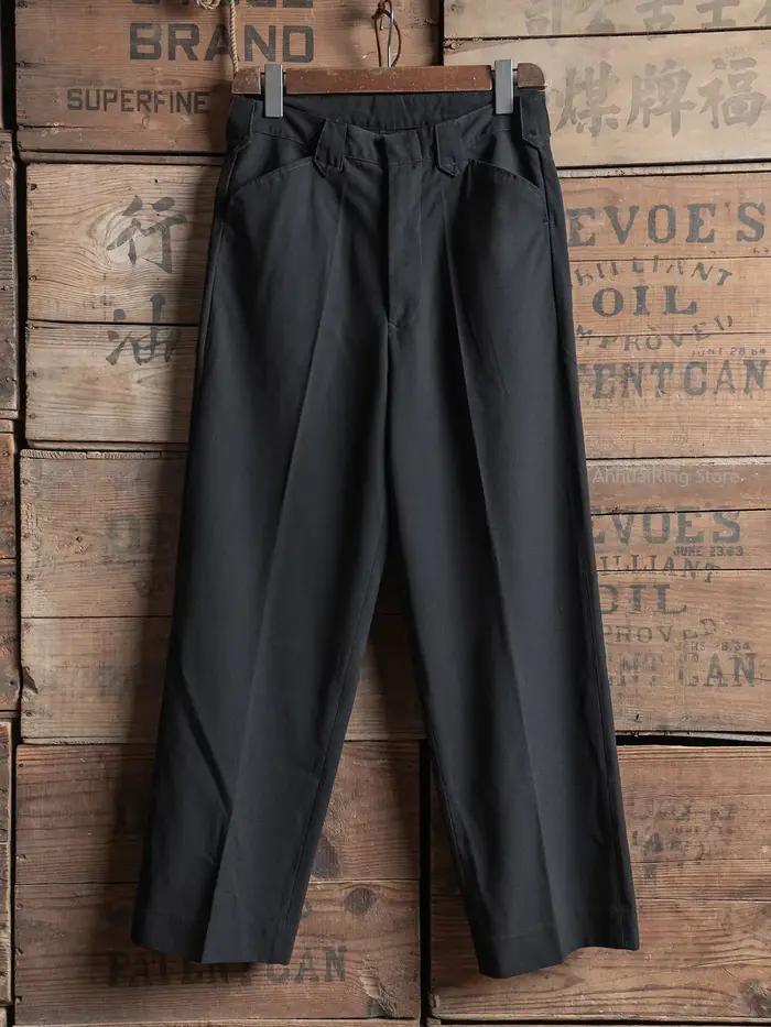 Pantalon robuste Bronson Frisco noir taille haute style western rockabilly pour musicien coupe ample