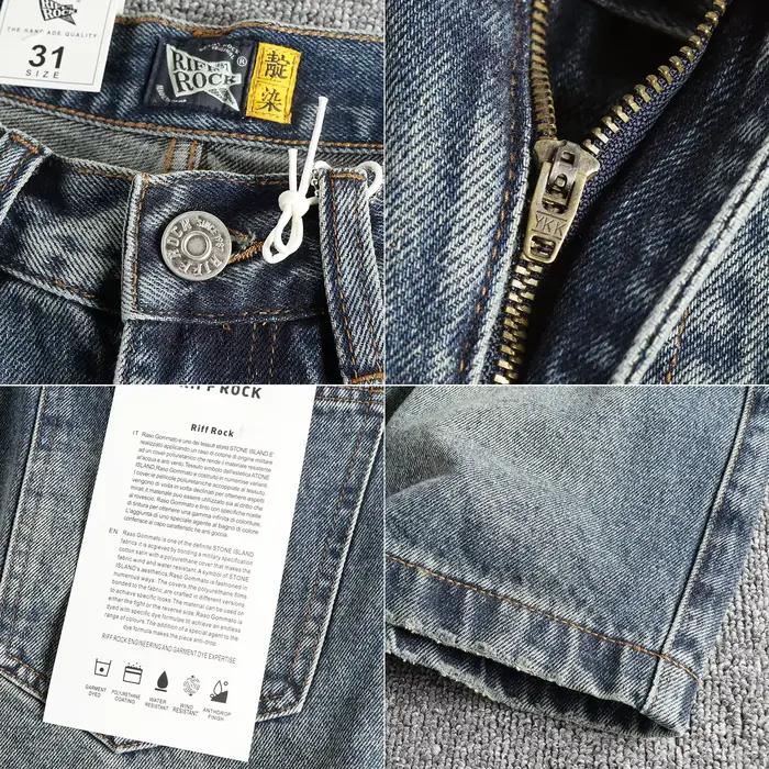 Vintage bleu levure lavage au sol pour faire vieux short en jean hommes été tendance américaine jeunesse