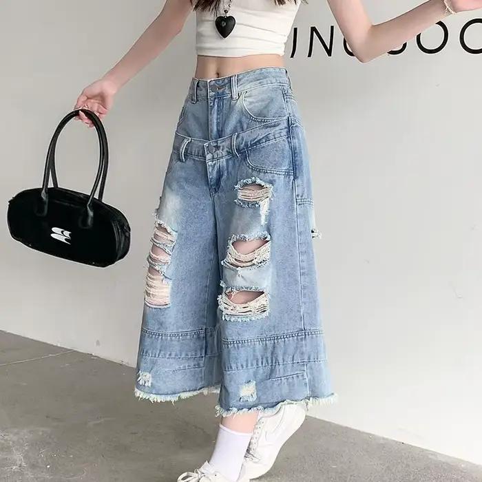 Faux jean Vintage deux pièces longueur mollet