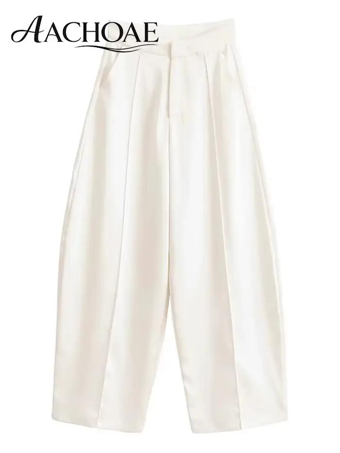 AACHOAE Pantalon Palazzo à Jambes Larges pour Femme