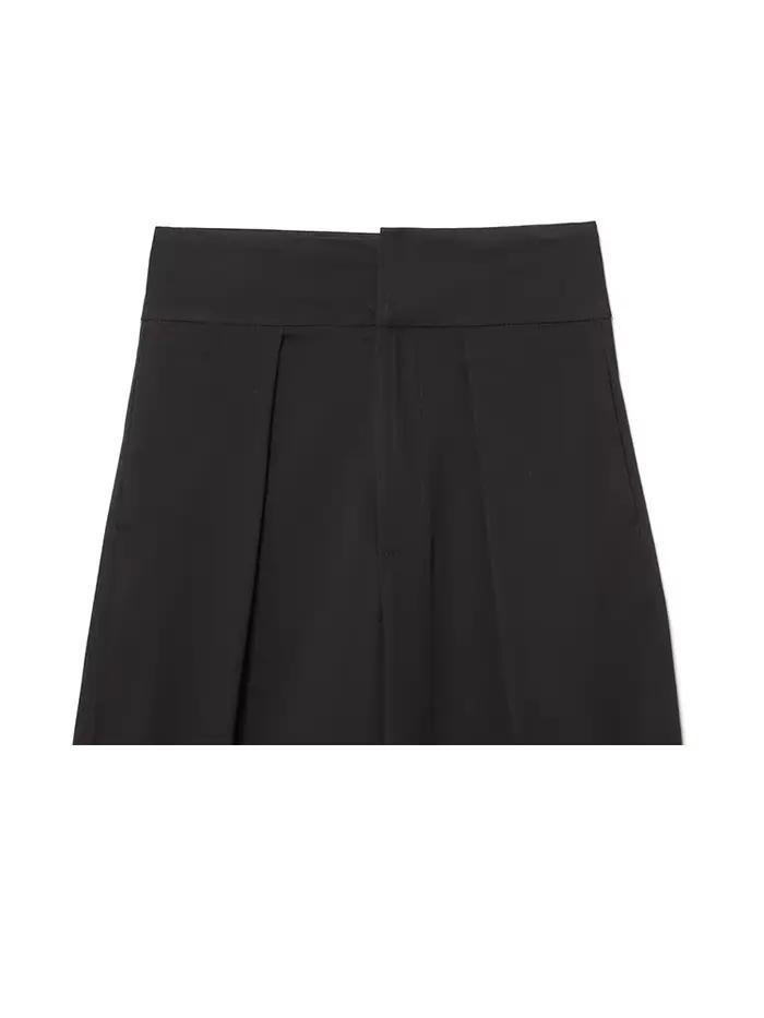Pantalon plissé élégant vintage pour femme HH