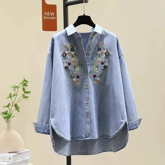 Chemisier décontracté et élégant en polyester LKALEYEO pour femmes, cow-boy chic, printemps-été, coupe ample, col en V, boutonnage simple, polyester solide, 2025