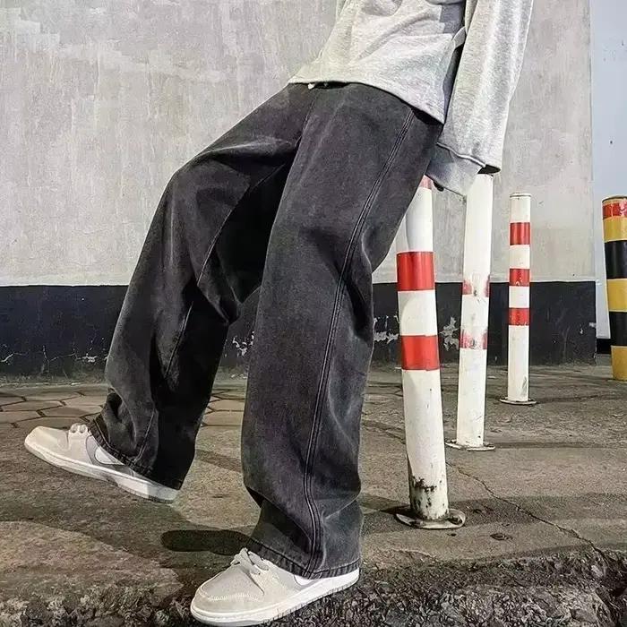 2025 Streetwear jean ample hommes Style coréen mode