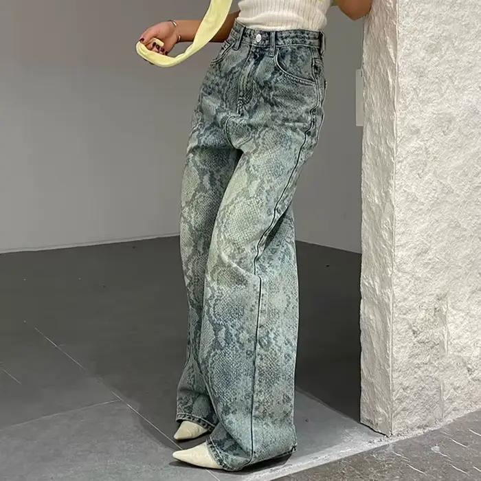 Nouveau Jean Femme Chic Taille Basse avec Poches