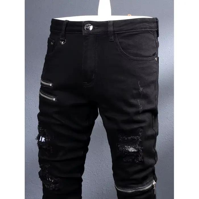 Jean à Jambes Droites Noir pour Homme