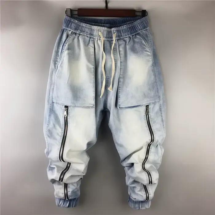 Jeans cargo décontractés pour hommes, pantalons de survêtement en denim, pantalons de grande taille, streetwear hip hop, vêtements de printemps et d'automne, grande longueur