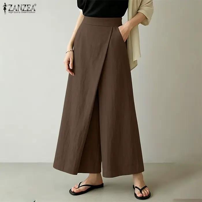 ZANZEA – pantalons amples à jambes larges pour femmes