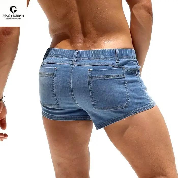 Shorts en jean taille basse pour hommes