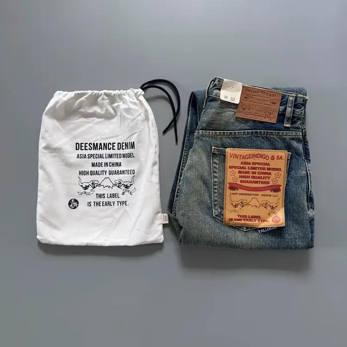 Jean en denim selvedge bleu indigo japonais pour homme