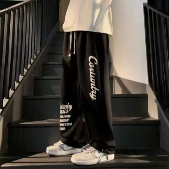 Pantalon pour hommes mode d'été décontracté cordon impression