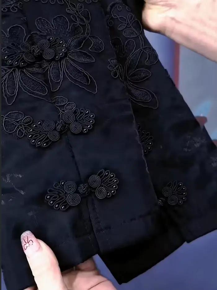 Nouveau pantalon élastique pour femmes industrie lourde boucle broderie taille haute