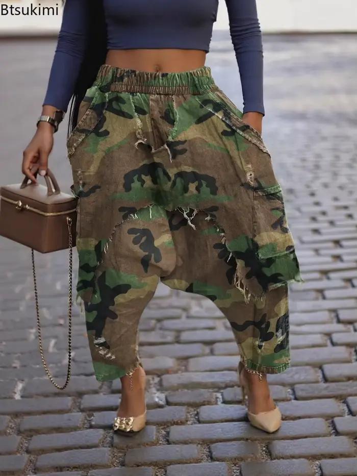 Nouveau Jean Vintage Effiloché et Déchiré pour Femme