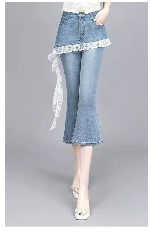 Pantalon d'été en jean à sept points