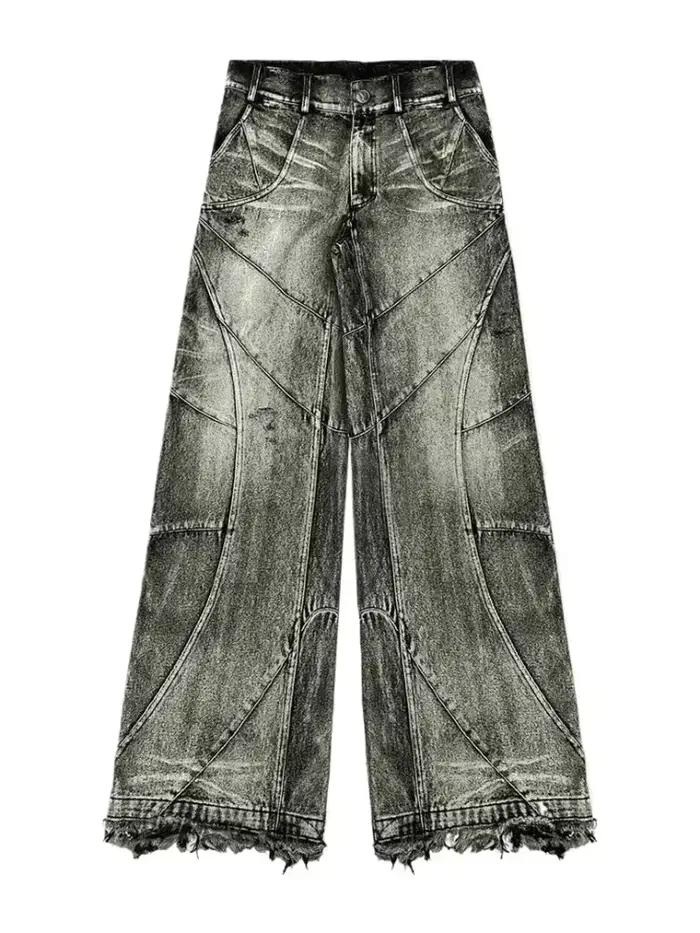 Jeans vintage Y2K streetwear punk hip hop pour femmes, pantalon grunge baggy déchiré, denim délavé, jean gothique à jambes larges pour juniors automne hiver occassions spéciales