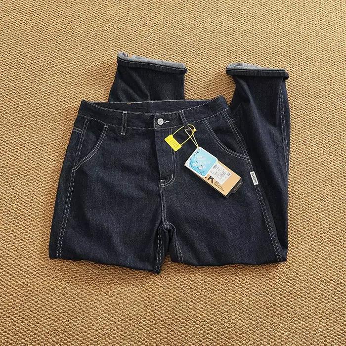 Jean en denim pour hommes, processus anti-décoloration, coton doux et respirant, couleur primaire, pantalon cône droit, tendance, nouvelle collection été, décontracté, quatre saisons