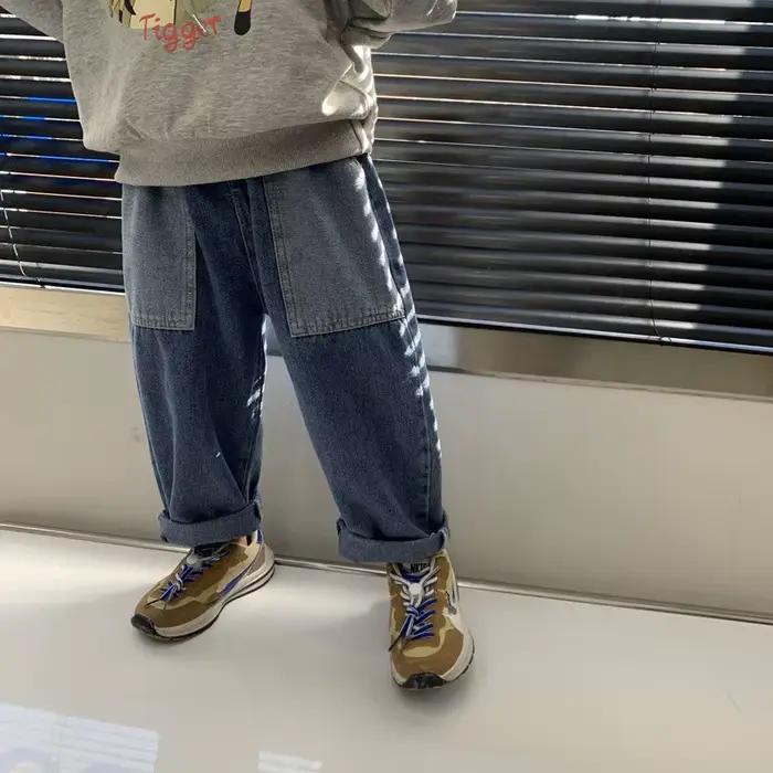 Jeans baggy en denim pour enfants décontractés toutes saisons ajustement confortable pour garçons et filles occasions spéciales et quotidiennes