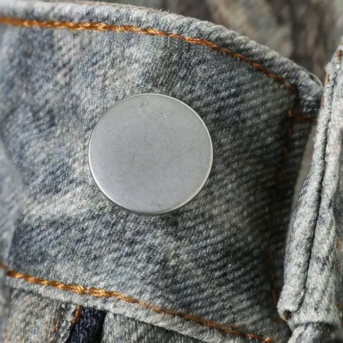 Jeans patchwork imprimé homme style high street loose straight denim pour printemps automne ocassions décontractées