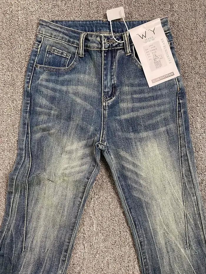 Jean bleu femme Vintage coréen Baggy Cowboy pantalon Harajuku large Denim
