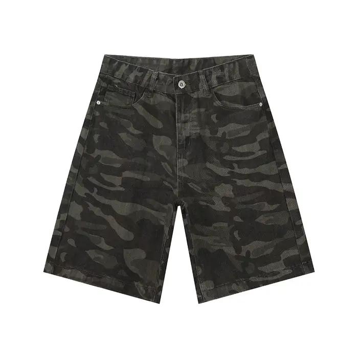 Short en jean de Camouflage américain pour hommes