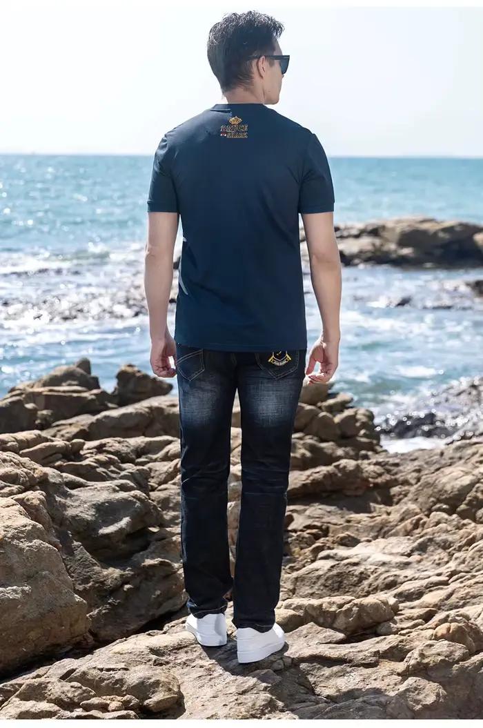 Jean d'été fin bleu foncé pour hommes