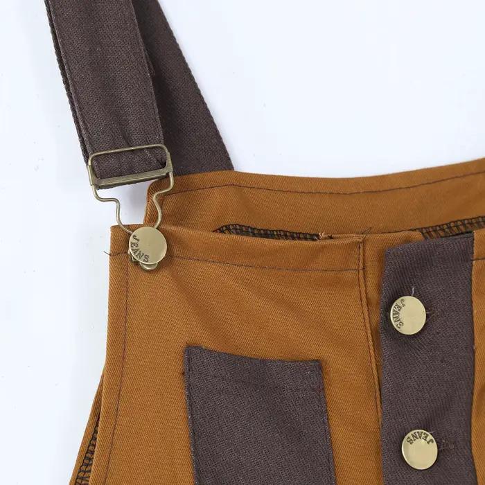 Salopette unisexe rétro Orange marron pour hommes