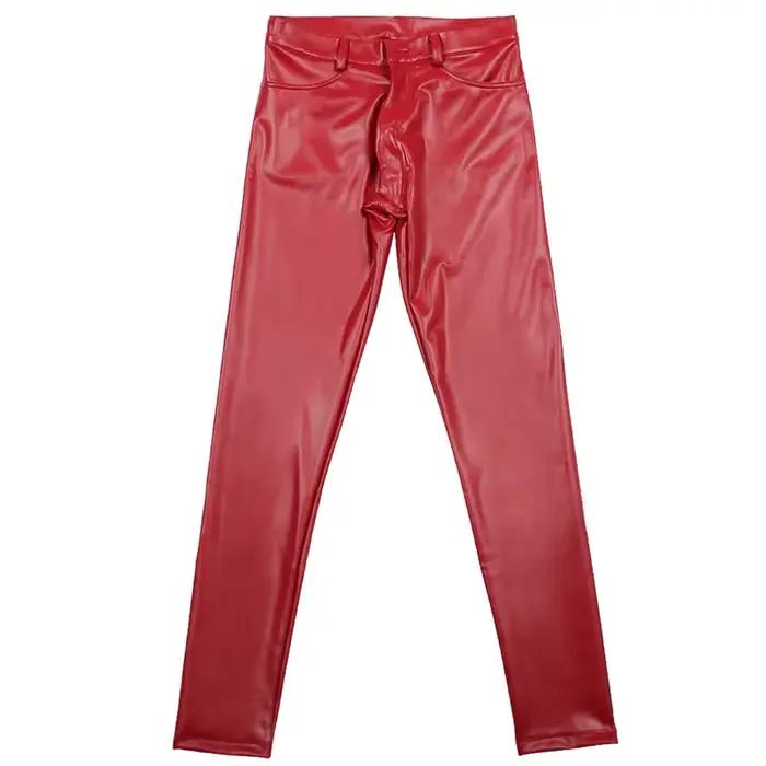 Pantalon slim en Latex et cuir PU