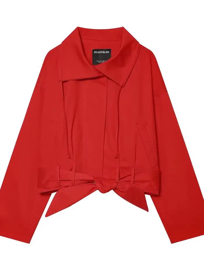 Veste courte HH pour femme, polyvalente et tendance, col montant, style décontracté urbain, polyester résistant, pour les saisons printemps et été
